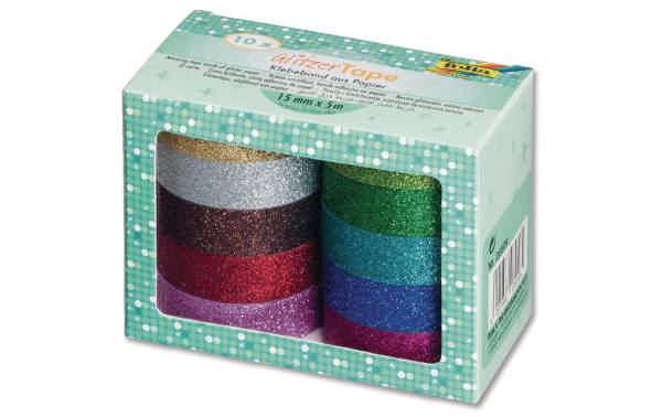 folia Deko-Klebeband "Glitzer Tape", 10-farbig sortiert