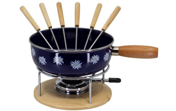 Nouvel Käsefondue-Set Edelweiss 9 Teile, Blau/Schwarz