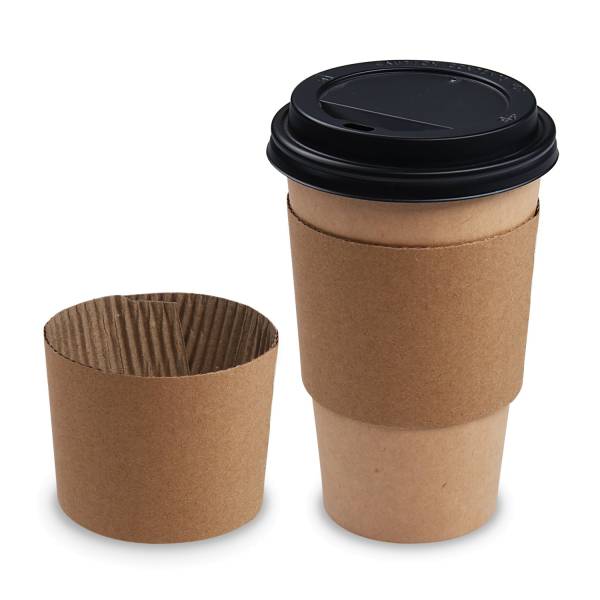 Papier-Manschette braun für Becher 90mm – 100 Stück
