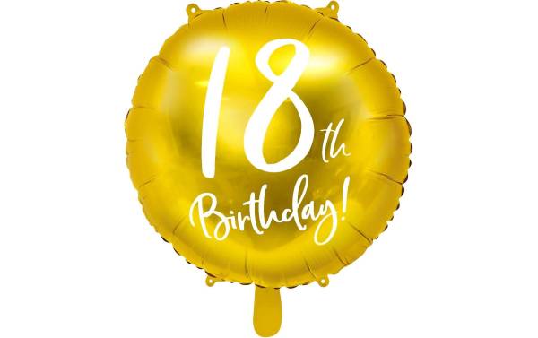 Partydeco Folienballon 18th Birthday Gold/Weiss