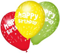 SUSY CARD Luftballons &quot;Happy Birthday&quot;, farbig sortiert
