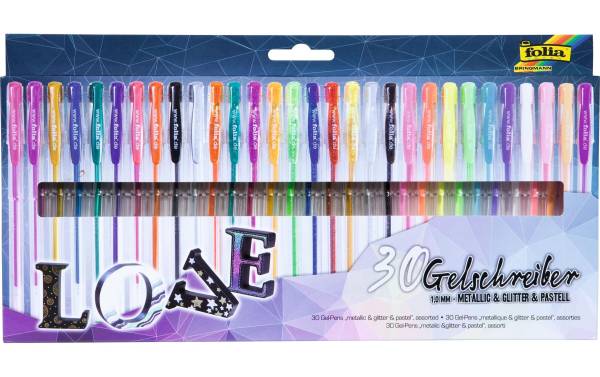 folia Gelschreiber MEGA SELECTION, sortiert, 30er Etui