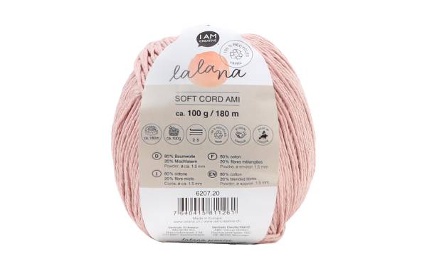 lalana Wolle Soft Cord Ami 100 g, Rosa