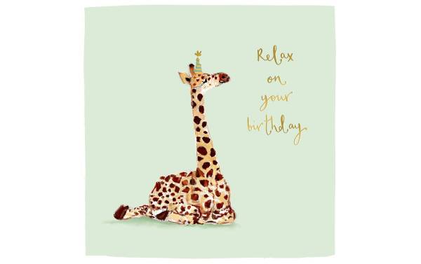 Cart Geburtstagskarte Relax on your birthday 15 x 15 cm