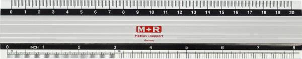 Metall-Lineal 20cm skaliert Alu M+R 718200000