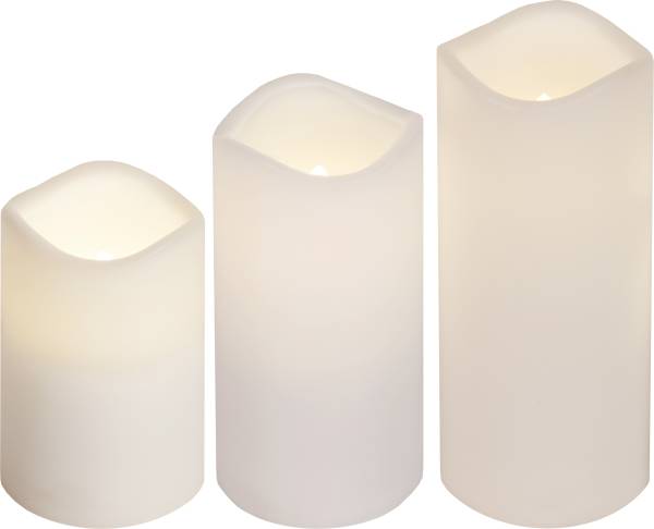 LED Pillar Kerze 3er Pack Paul