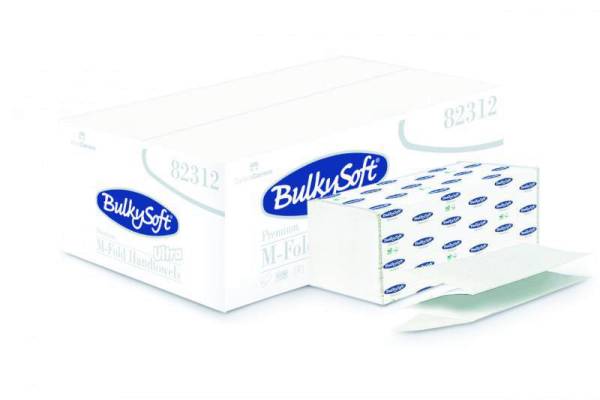 Handtuch Premium Bulkysoft, W-Falz weiss, 2-lagig 21.5x32cm, Karton à 3125 Blatt
