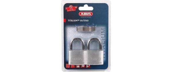 Abus Vorhängeschloss 64TI/40 Twins, 2 Stück