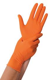 HYGOSTAR Nitril-Handschuh "POWER GRIP", XL, orange,puderfrei