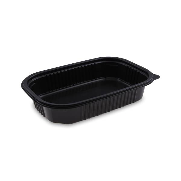 Mikrowellenschale (PP) schwarz M 221 x 151 x 43 mm 850ml – 50 Stück