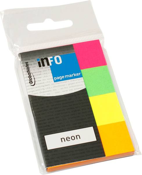 Page Marker im Umschlag Neon, 20x50mm,4x40 Blatt INFO 5670-89