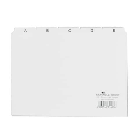 DURABLE Karteiregister A – Z, PP, A5 quer, weiß, 25-teilig