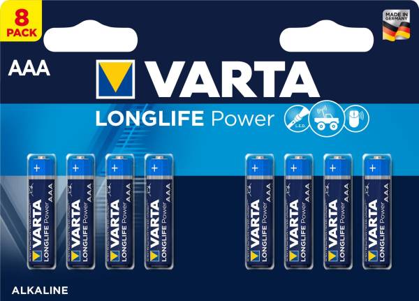 Batterie Longlife Power AAA/LR03, 8 Stück VARTA 490312141