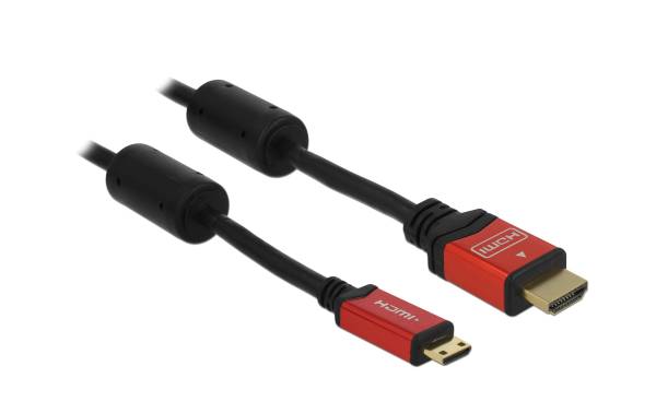 Delock Kabel 4K 30Hz HDMI – Mini-HDMI (HDMI-C), 5 m, Rot