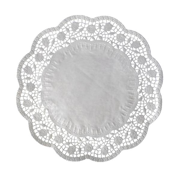 Deko-Tortenspitze (PAP) rund weiß 38cm – 100 Stück
