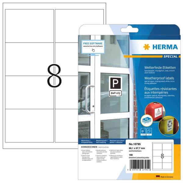 HERMA Wetterfeste Etiketten aus Spezialpapier, 210 x 148 mm