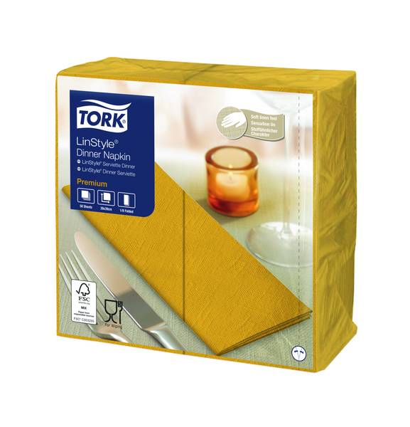 TORK-478161 LinStyle Premium Dinnerservietten Senf 1/8-Falz –