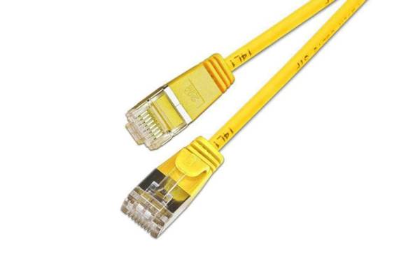 SLIM Slimpatchkabel Cat 6, U/FTP, 15 m, Gelb