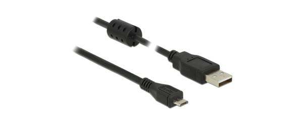 Delock USB 2.0-Kabel mit Ferritkern USB A – Micro-USB B 5 m