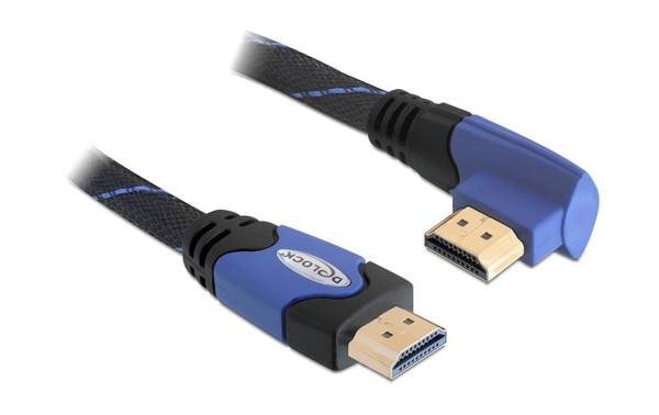 Delock Kabel gewinkelt links HDMI – HDMI, 1 m, Blau