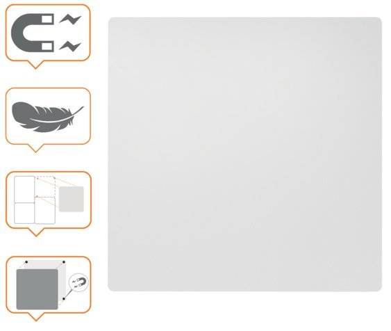 nobo Weißwandtafel, Stahl, 450 x 450 mm, weiß