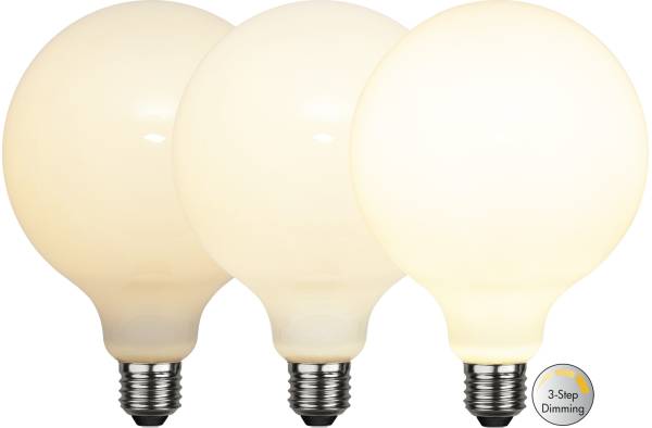 LED Leuchtmittel E27 G125 Opaque Filament RA90 3-step