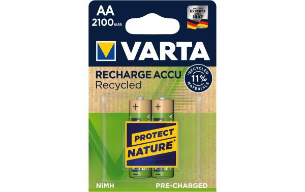 VARTA NiMH Akku "RECHARGE ACCU Recycled", Mignon AA, 2100mAh