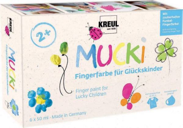 KREUL Fingerfarbe 'MUCKI' für Glückskinder, 50 ml, 6er-Set