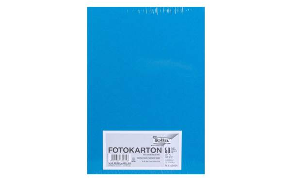 folia Fotokarton, DIN A4, 300 g/qm, mittelblau