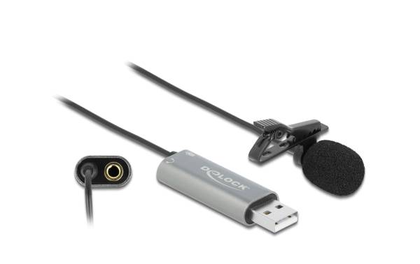 Delock Mikrofon USB Krawatten/Lavier, Omnidirektional 24Bit/192Khz
