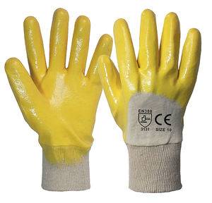 Baumwoll-Nitrilhandschuhe Gelb CE Cat. II, EN388