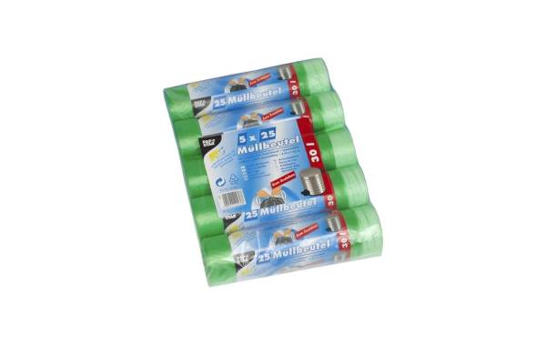 PAPSTAR Mülleimerbeutel HDPE, mit Zugband, 30 Liter, grün