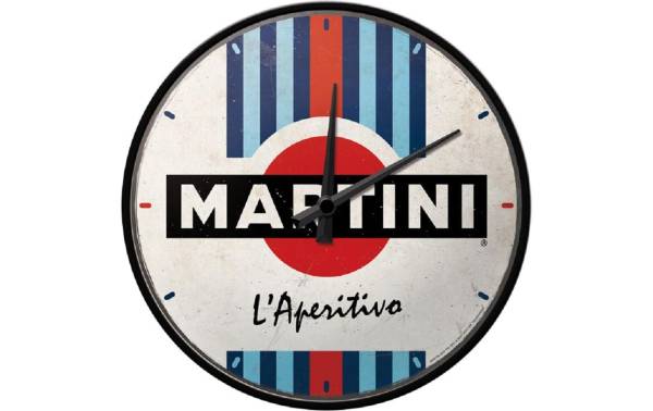 Nostalgic Art Wanduhr Martini Ø 31 cm, Blau/Rot/Weiss