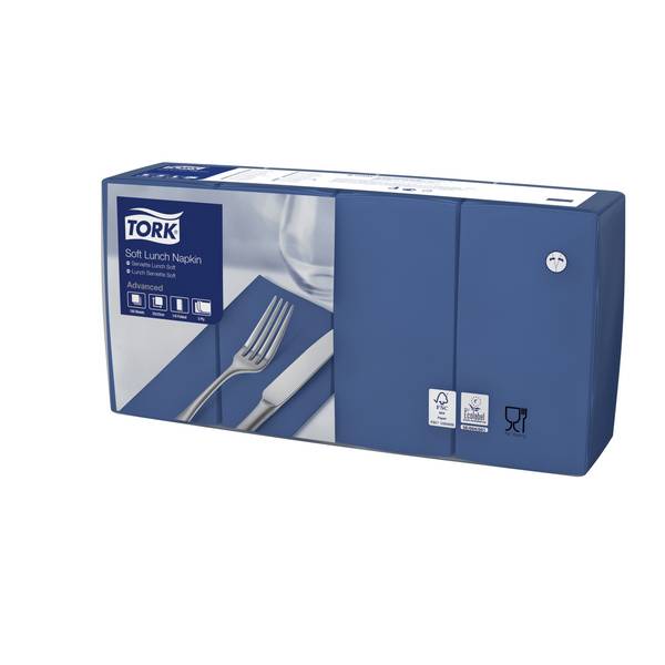 TORK-477419 Soft Lunchservietten Dunkelblau 1/8-Falz –
