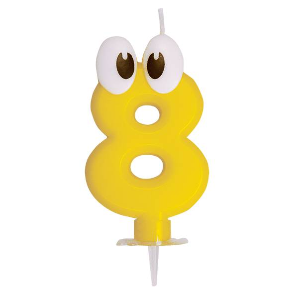 Zahlenkerze mit Halter -8- 80mm – 1 Stück