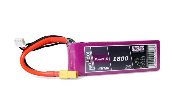 Hacker RC-Akku LiPo 1800 mAh 7.4 V 35C Topfuel Power-X MTAG