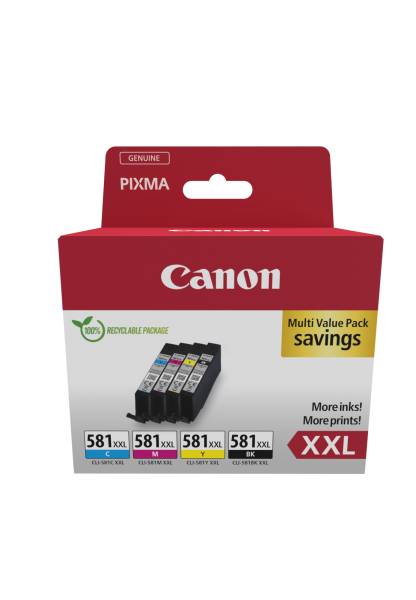 CANON Multipack Tinte XXL BKCMY CLI-581XXL Pixma TR7550 4×11.7ml