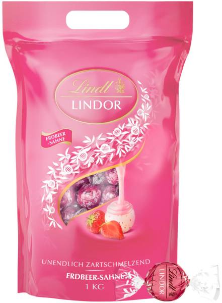 LINDT Lindor Kugeln 801513 Erdbeere & Rahm 1000g