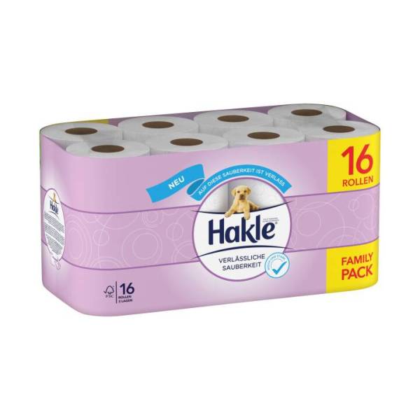 Hakle Toilettenpapier verlässliche Sauberkeit 3-lagig - 1 Sack à 16 Rollen