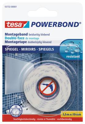 Powerbond Spiegel 19mmx1.5m Montageband, doppelseitig TESA 557320000