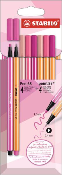 STABILO Schreibset 68 & 88 D/87-3576 Shade of pink 4 Stück