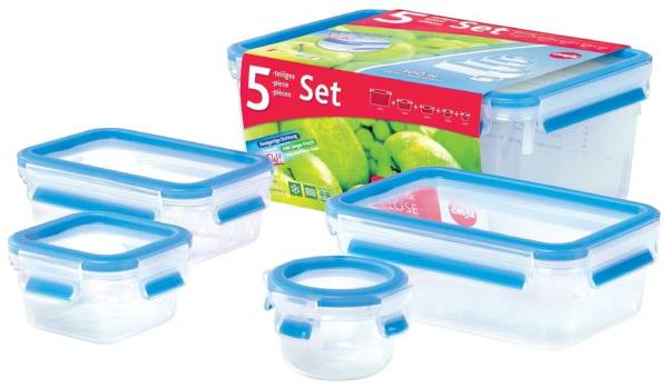 emsa Frischhaltedose CLIP & CLOSE, 5er Set, 0,15 – 3,70 L