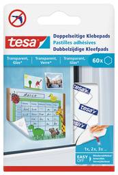 tesa Klebepads, transparent, beidseitig klebend, sechseckig