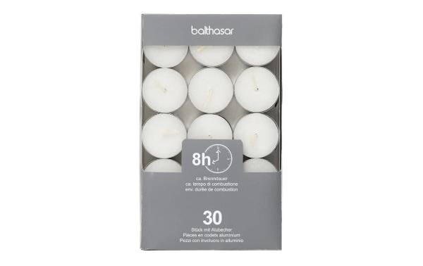 balthasar Teelichter 30 Stück, Weiss