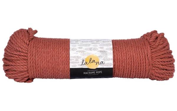 lalana Wolle Makramee Rope 3 mm, 330 g, Rostbraun