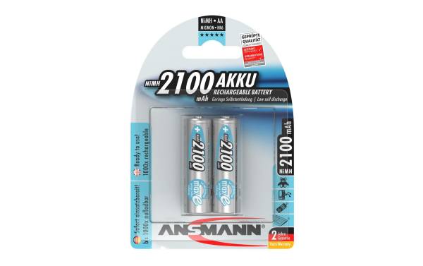 ANSMANN NiMH Akku maxE, Mignon (AA) 2.100 mAh, 2er Blister