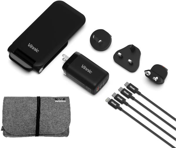 VINNIC Trivor 4-in-1 VPTK-4IGTK Global Travel Kit, Black