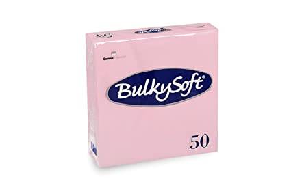 Servietten Bulkysoft, 2-lagig, 1/4 Falz, rosa, 33x33cm - Karton à 24 Pack (Pack à 50 Servietten)