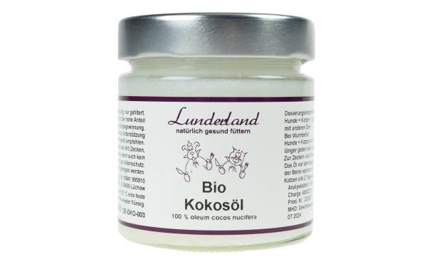 Lunderland Hunde-Nahrungsergänzung Bio-Kokosöl, 200 g