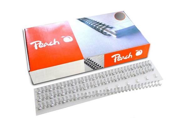 Peach Binderücken PW079-07 8 mm Draht Silber, 100 Stück